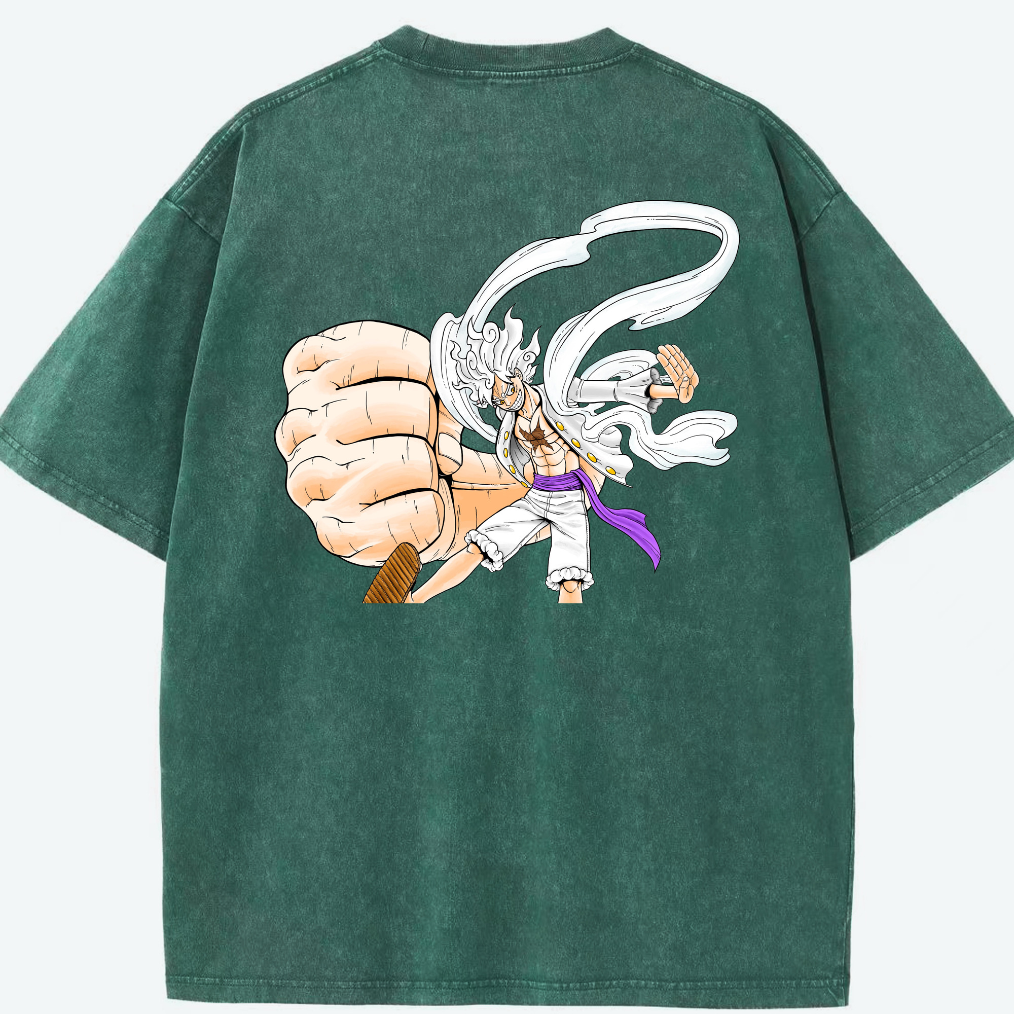 ワンピース モンキー・D・ルフィ ONE PIECE Monkey D. Luffy 綿100% ヴィンテージ風 半袖Tシャツ（背面プリント）